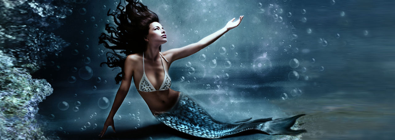 Beautiful mermaid under water
